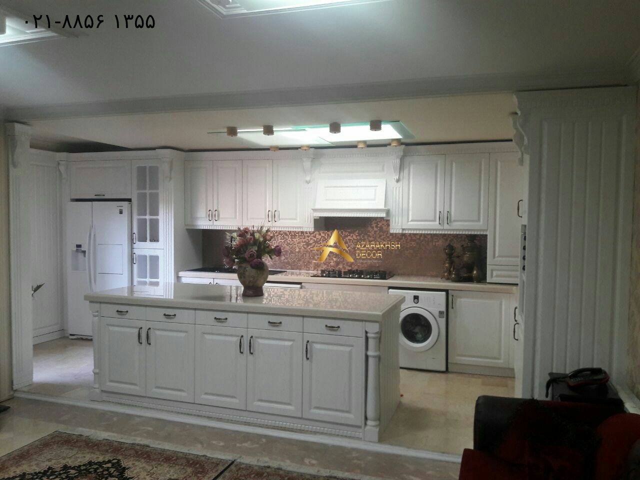 عکس جزیره آشپزخانه کلاسیک