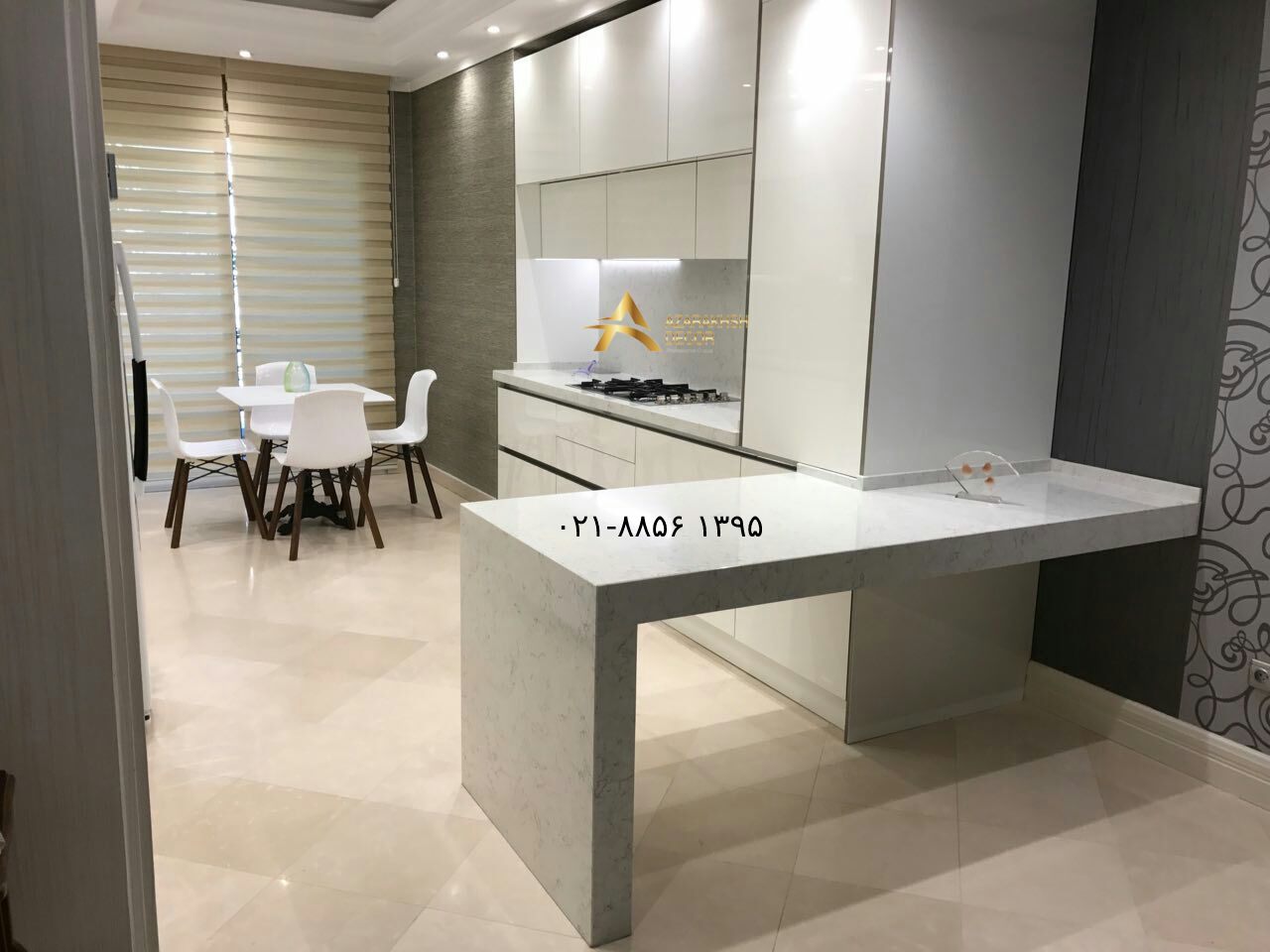 عکس کابینت آشپزخانه دستگیره مگنتی