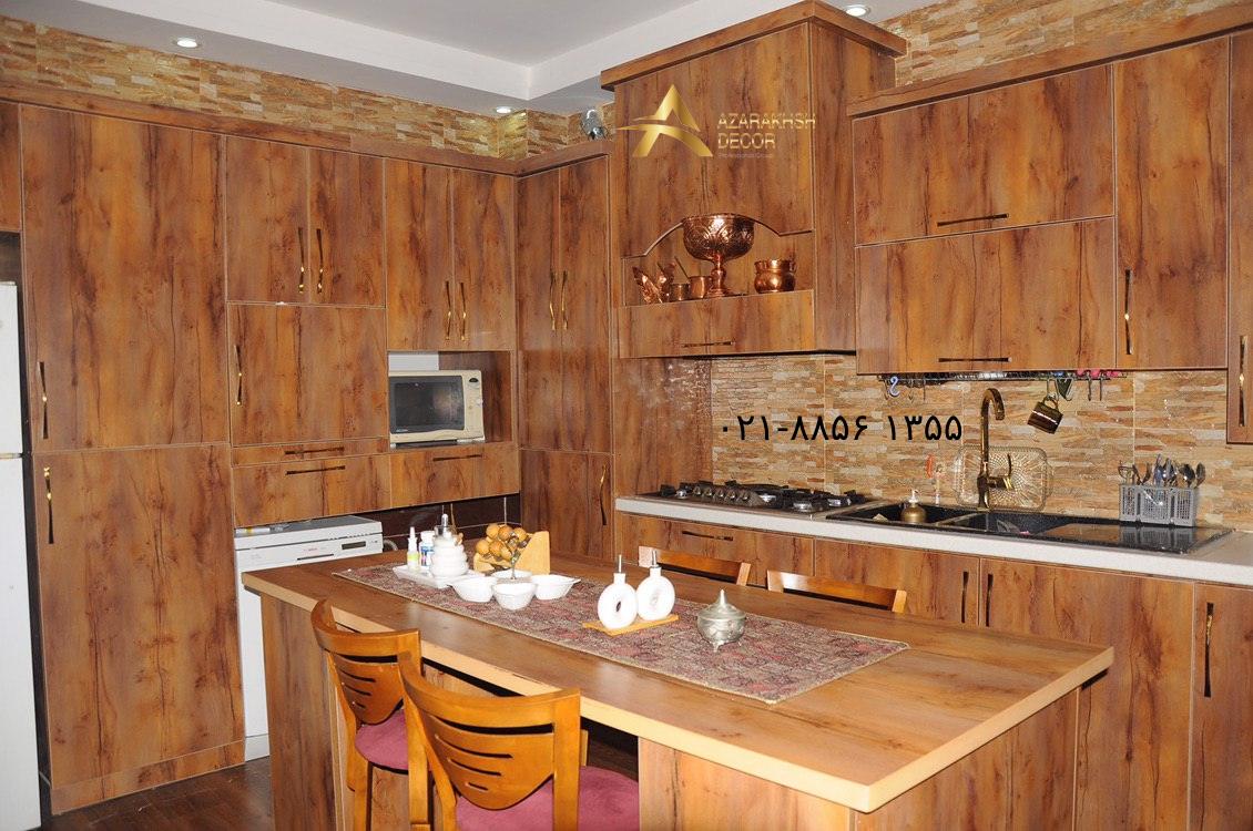 عکس کابینت روکش چوبی
