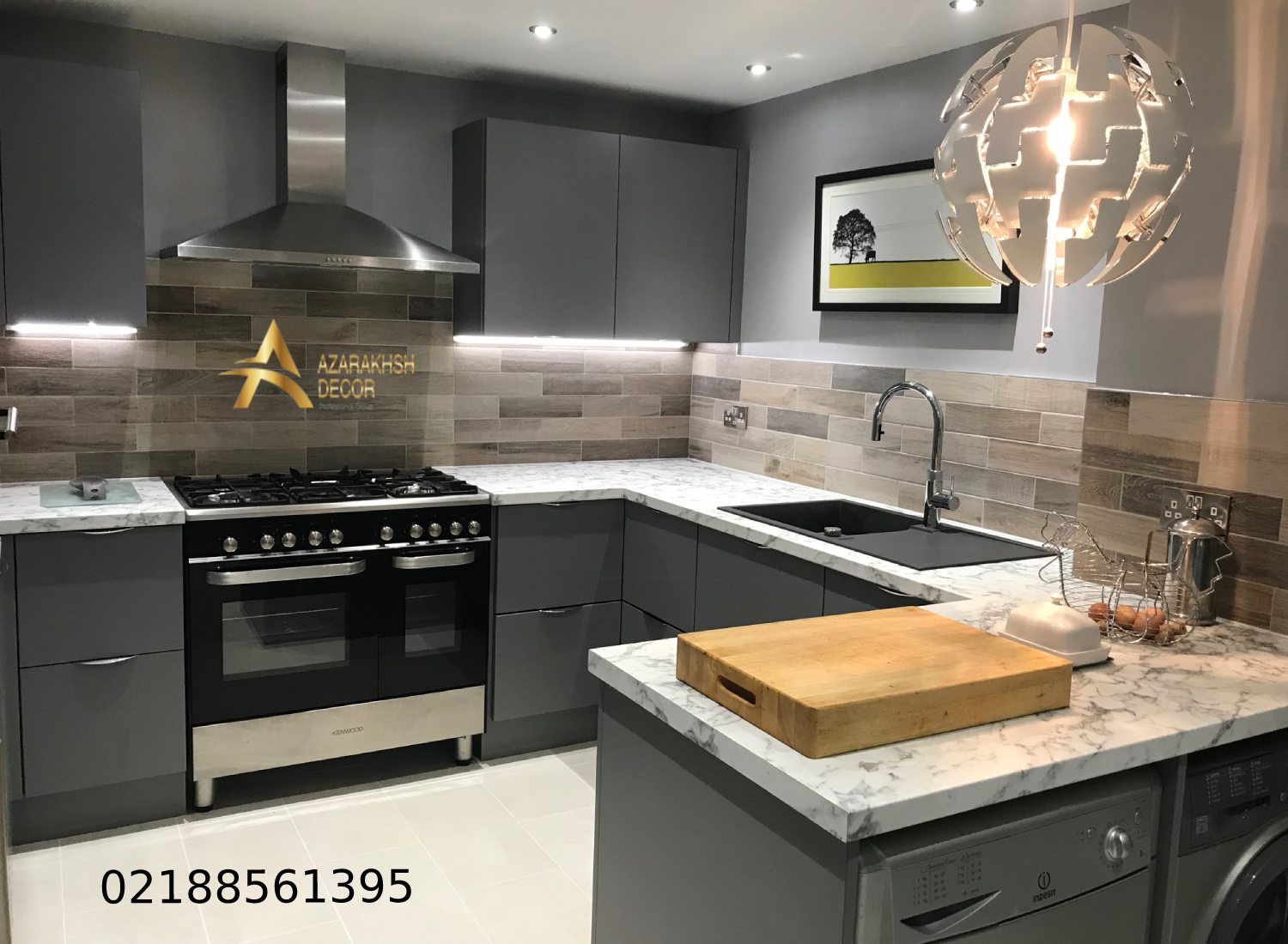 عکس کابینت های گلاس طوسی مات