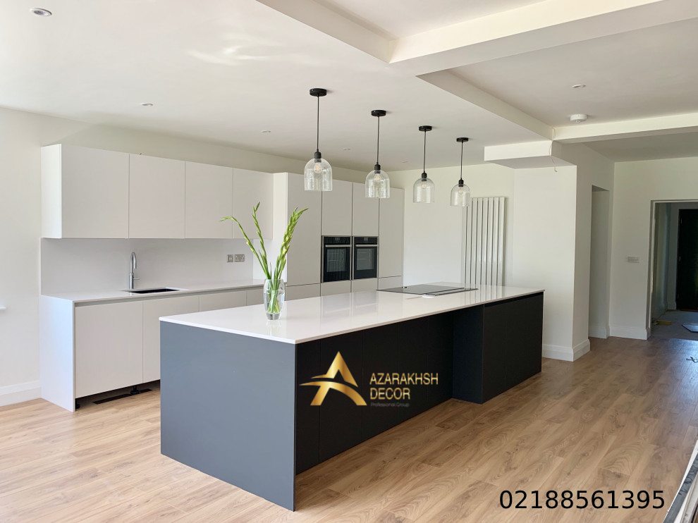 عکس کابینت های گلاس مات مشکی و سفید