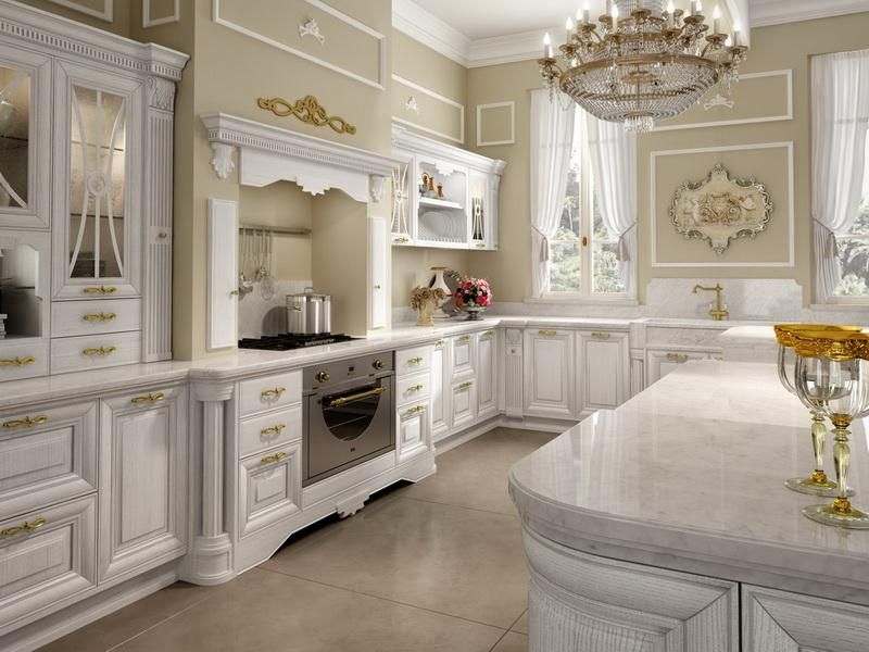 عکس کابینت کلاسیک لوکس سفید