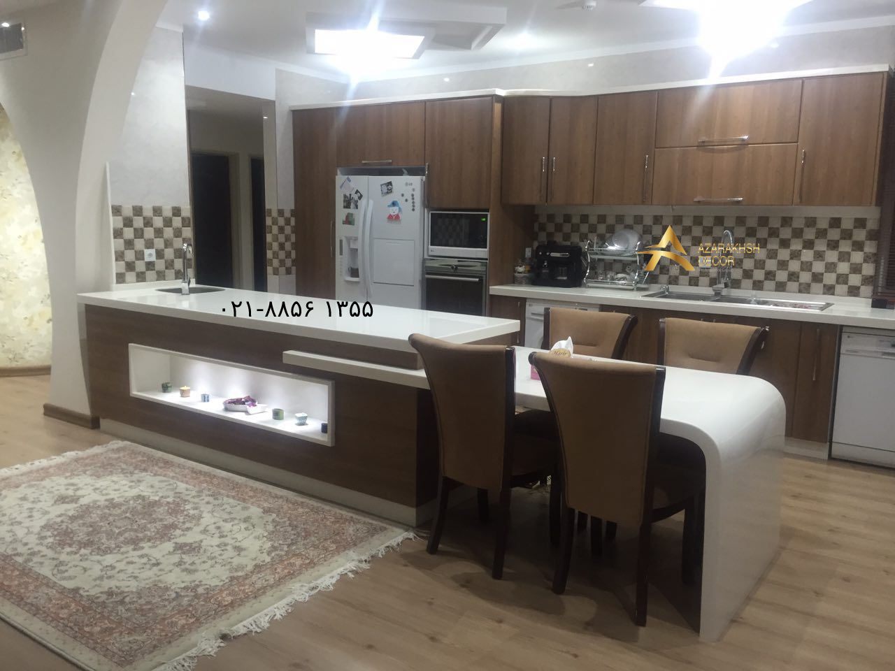 مدل جدید کابینت آشپزخانه روکش چوب