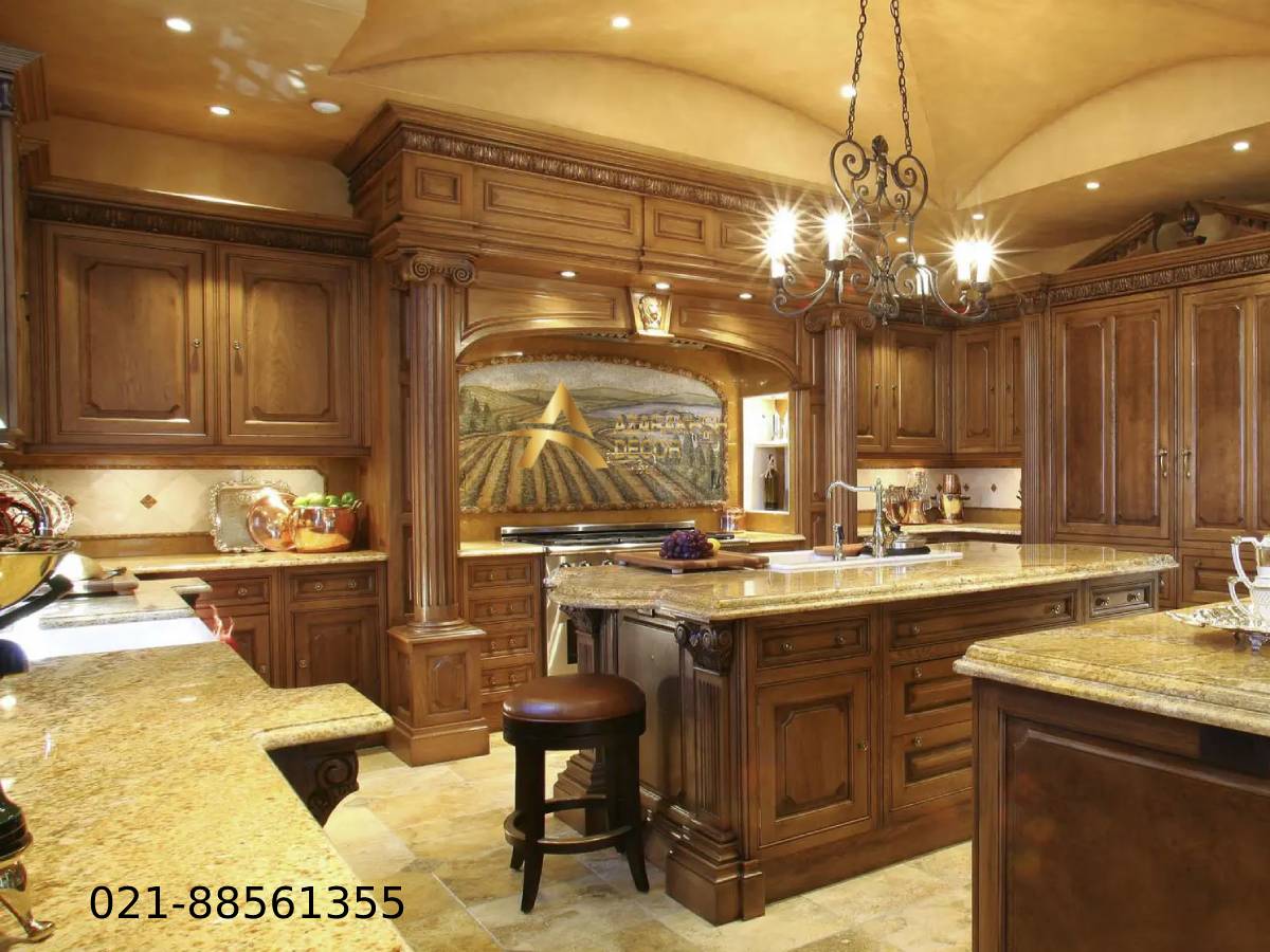 نمونه کار و مدل کابینت چوب بلوط