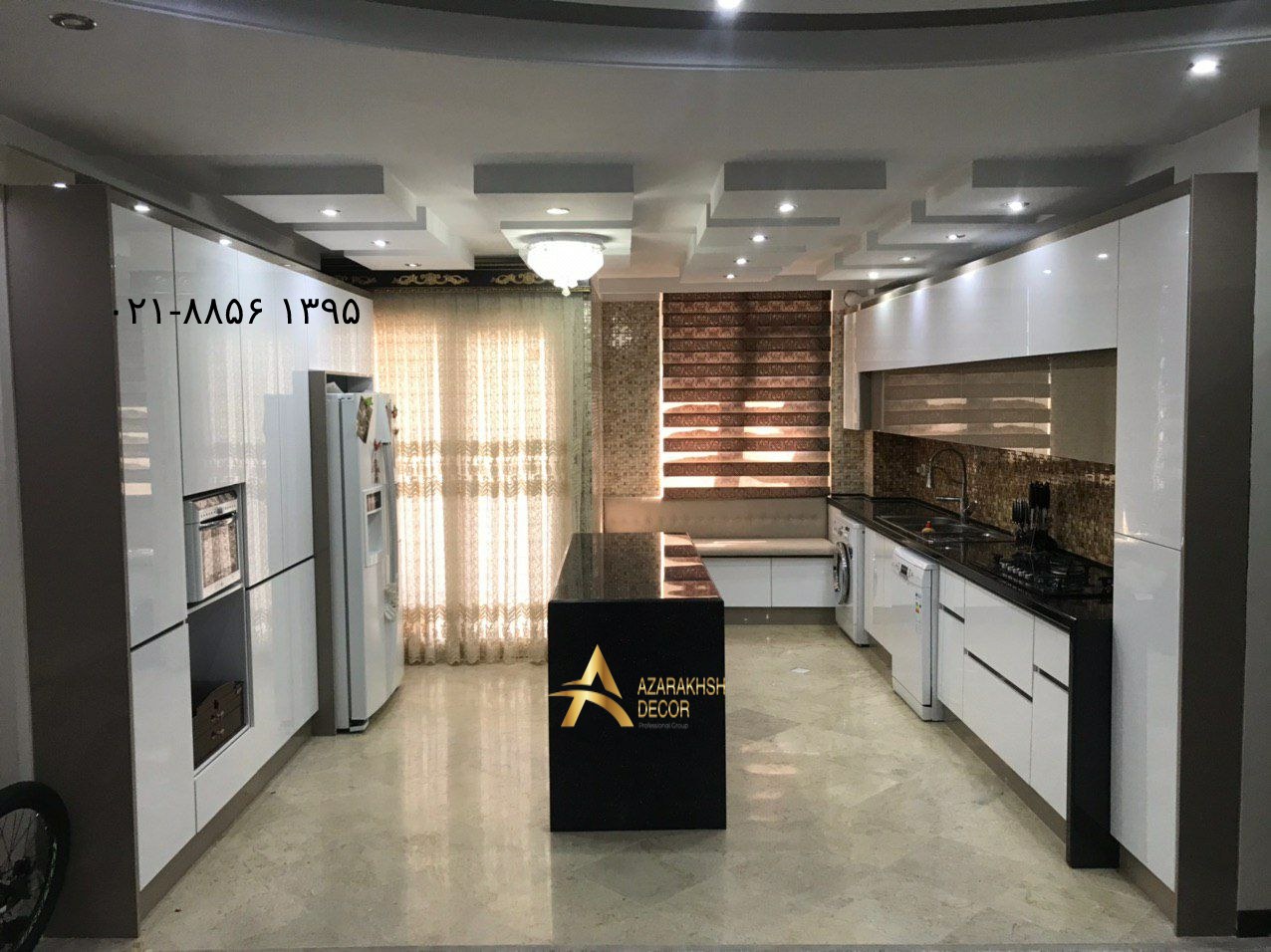 نمونه کار کابینت هایگلاس سفید