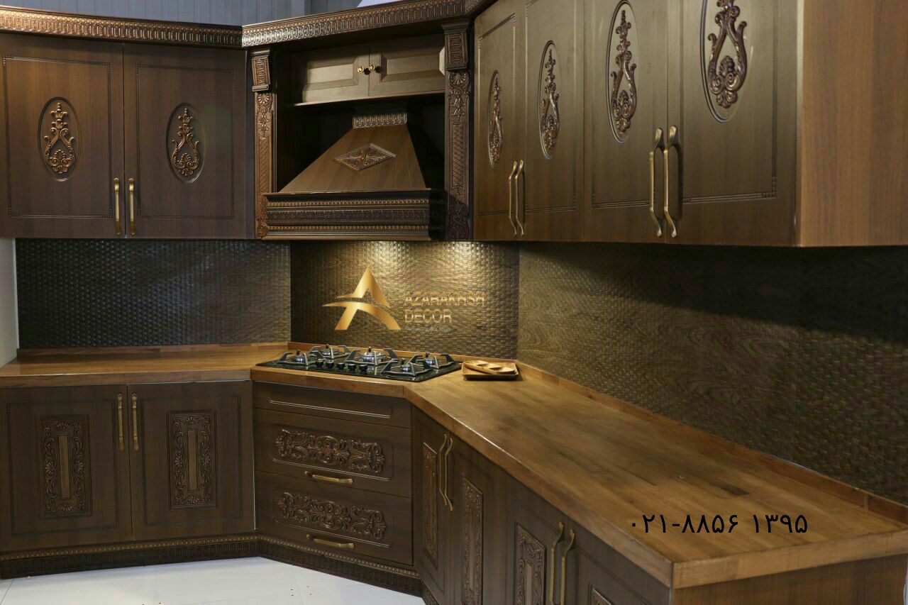 کابینت تمام چوب کلاسیک و لوکس