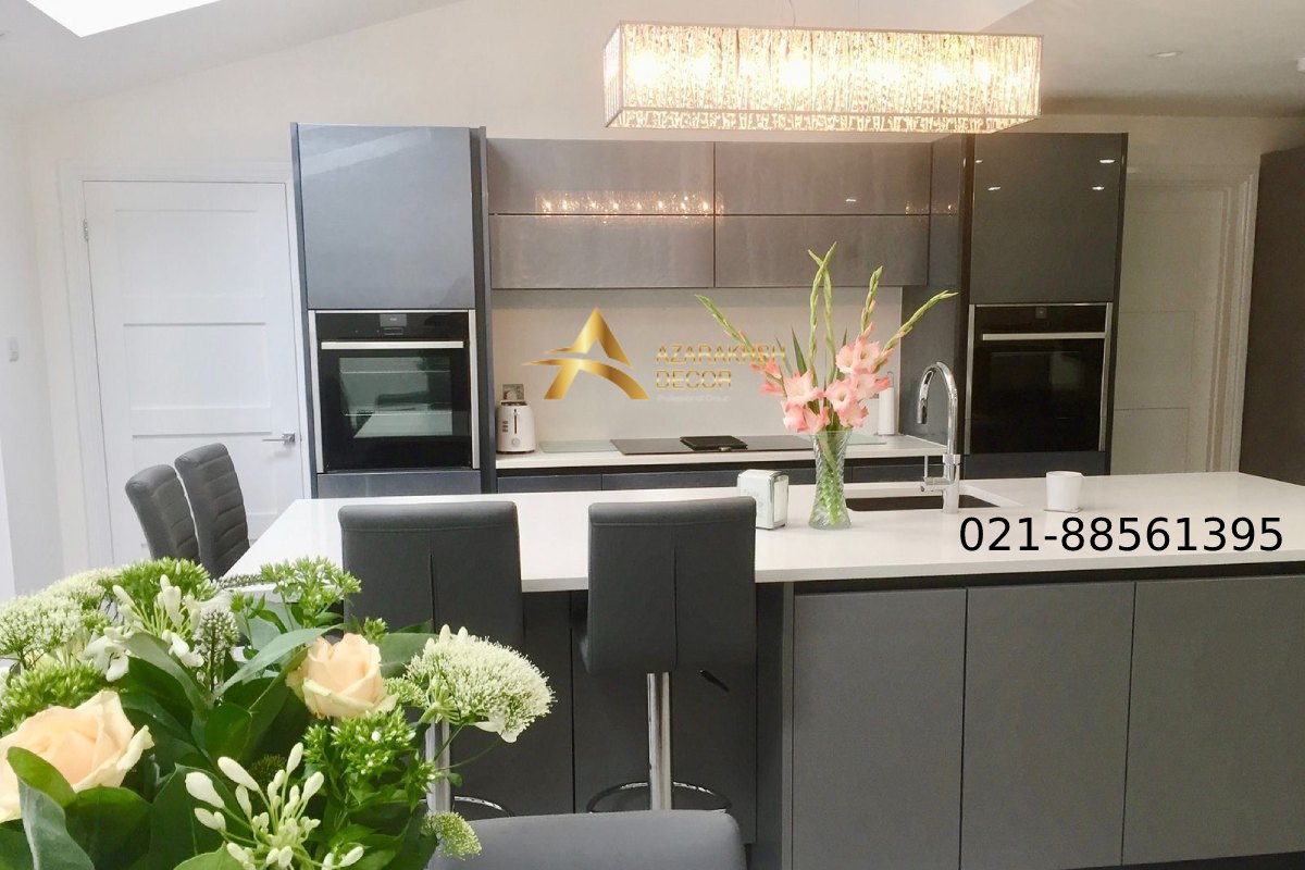 کابینت لمسی طوسی