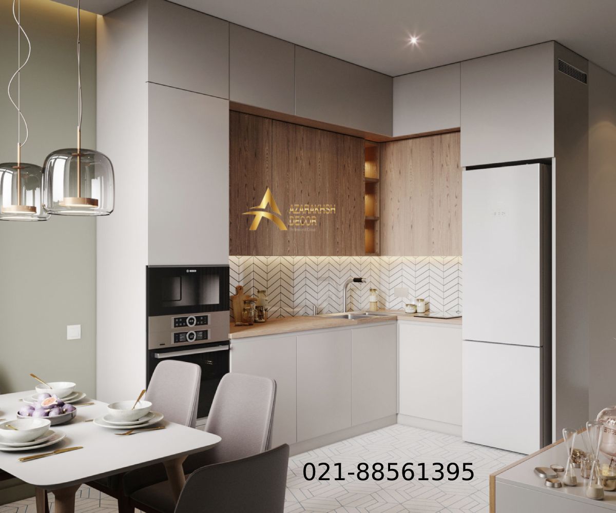 کابینت هایگلاس آشپزخانه کوچک 