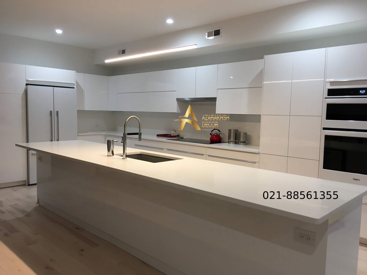 کابینت های گلاس لوکس سفید