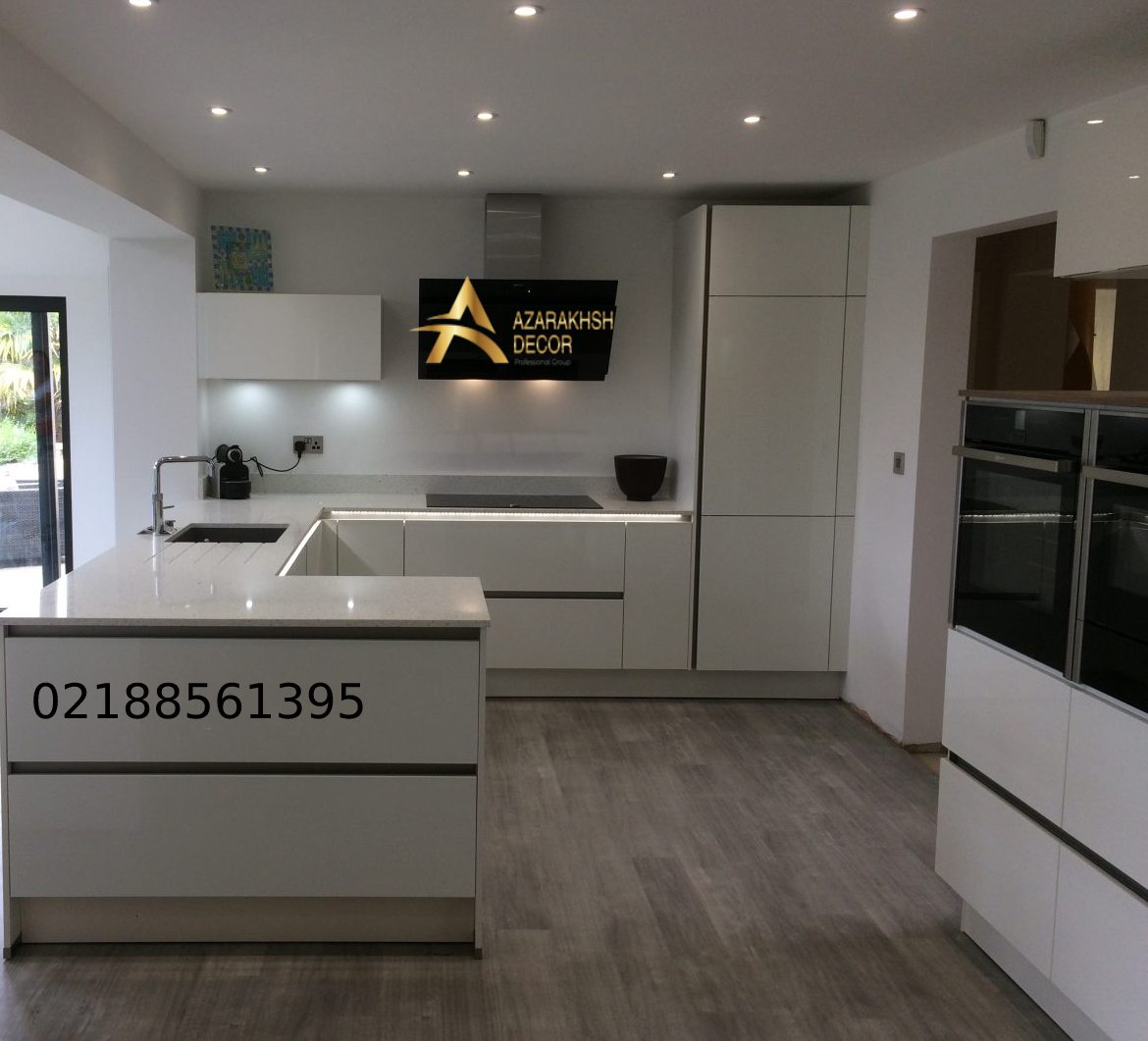 کابینت های گلاس مات سفید 