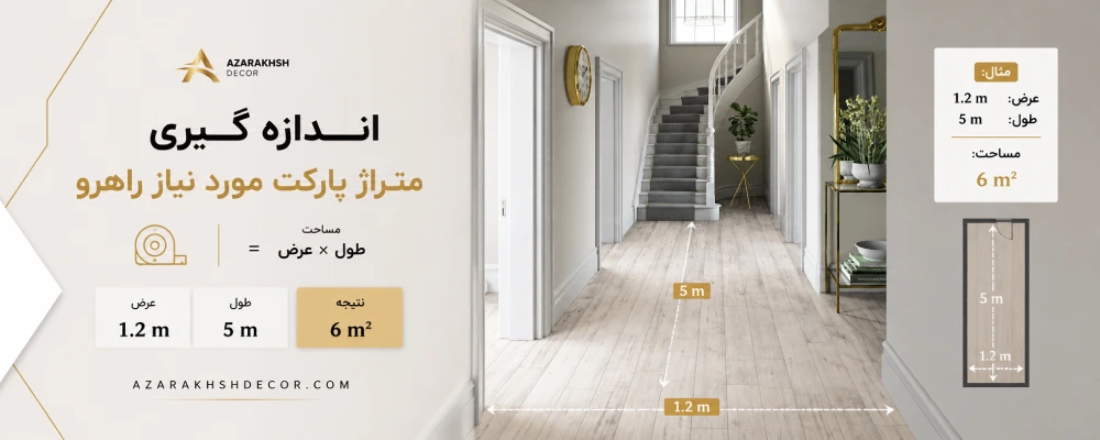 اندازه گیری متراژ پارکت مورد نیاز راهرو